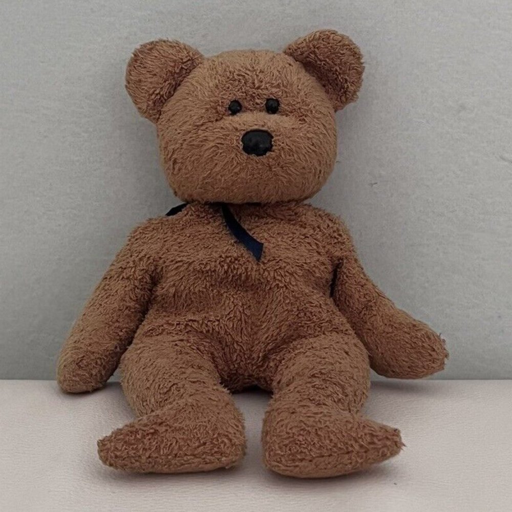 1999 Fuzz the Bear - Ty Beanie Baby, Handmade in China